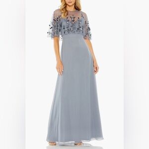 Mac Duggal Sleeveless Embellished Cape Evening Gown 9229